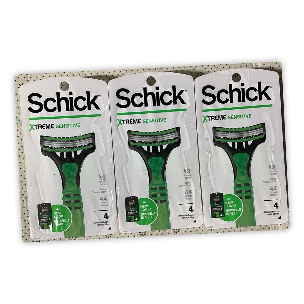 Schick Xtreme‎ Sensitive 4 Disposable Razors, Pack Of 3